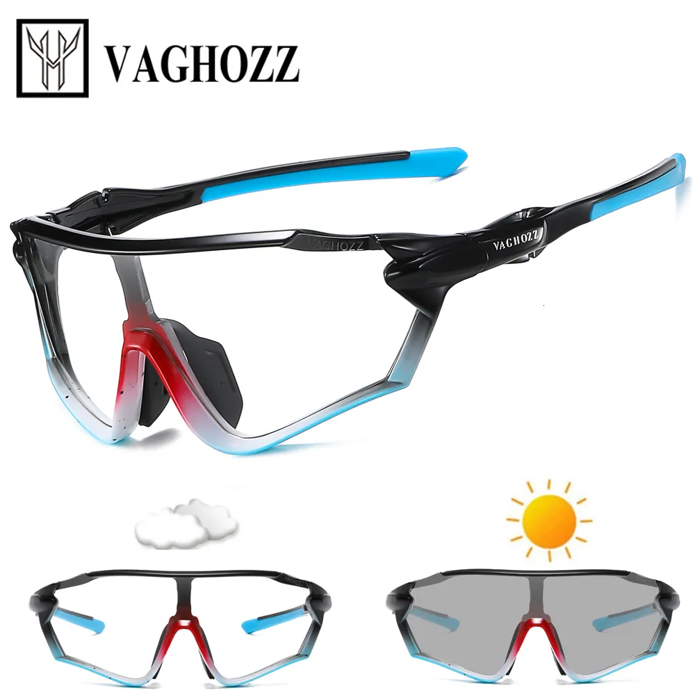 Utomhus Eyewear Vaghozz Brand UV400 och Pochromic Cycling Glasses Solglasögon Män kvinnor Sport MTB Bike Bicycle Goggles 230418
