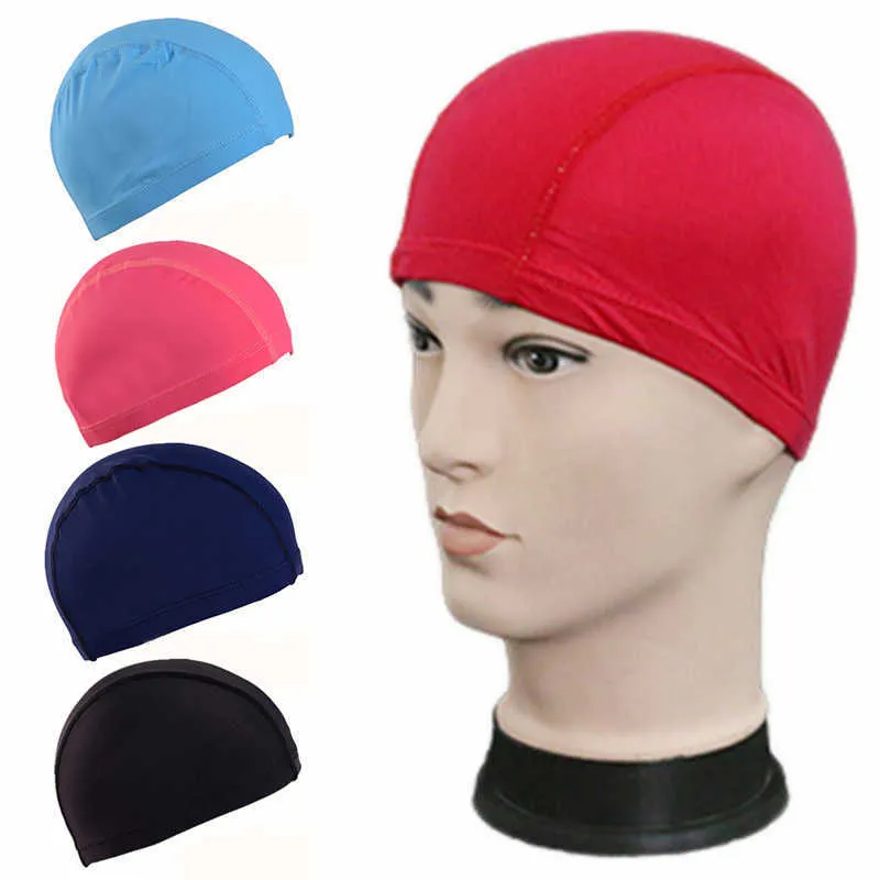 2023 Waterproof PU Fabric Swimming Cap For Dreadlocks With Elastic Ears