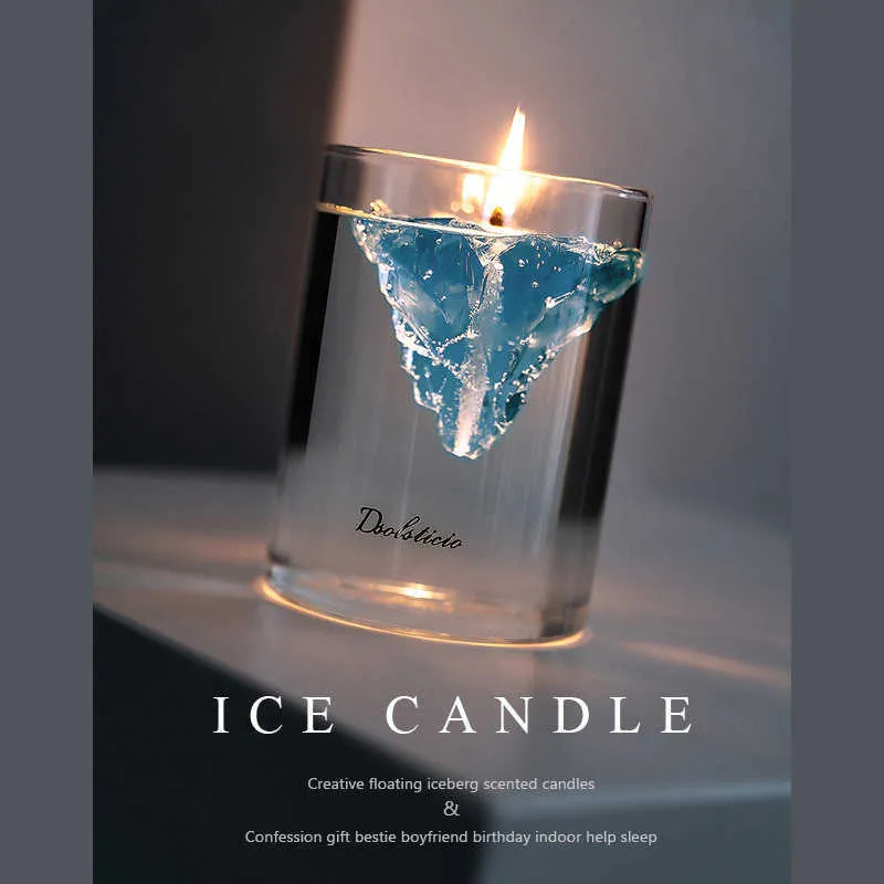 Scented Candle Floating Iceberg Candles Scented Handmade Jelly Wax Candles Candles Scented Fragrance Birthday Gift Home Decoration Z0418