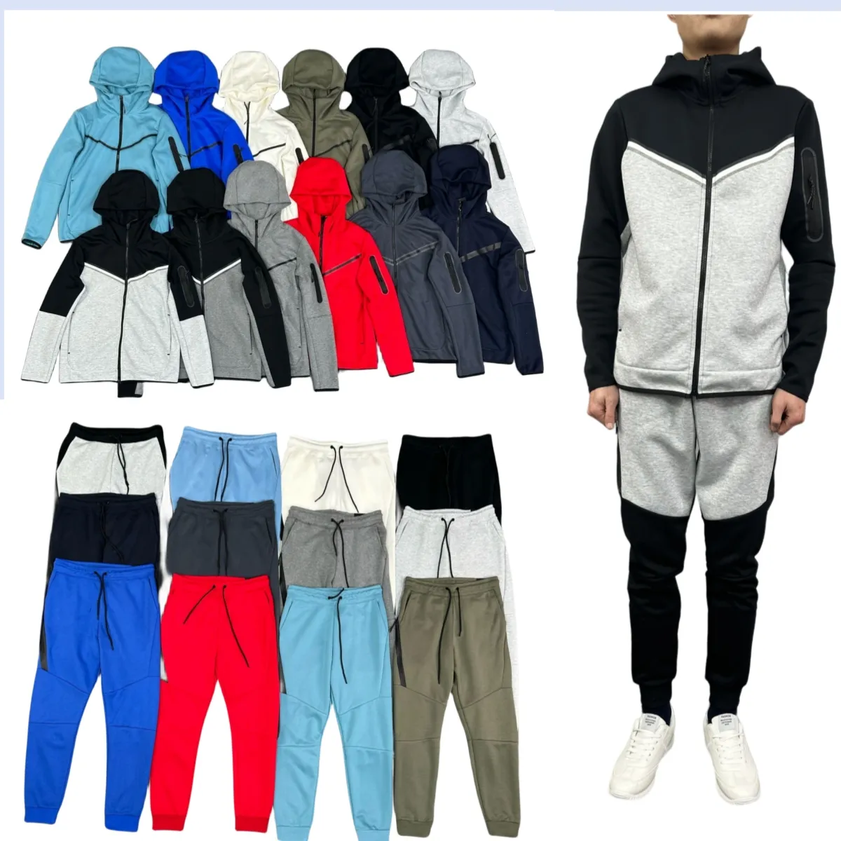 High-end Tech Fleece Pants Mens Sports Pants Hoodies Tech Fleece Hoodie Pants Jackets Space Cotton Trousers Womens tjocka rockar Bottoms Joggar Jumpersuit