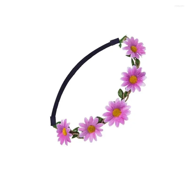 Headpieces Flower Headband 70s Outfits For Women Hippie Costume Elastic 5-Petals Bohemian Party Decorations Headwear Birthday