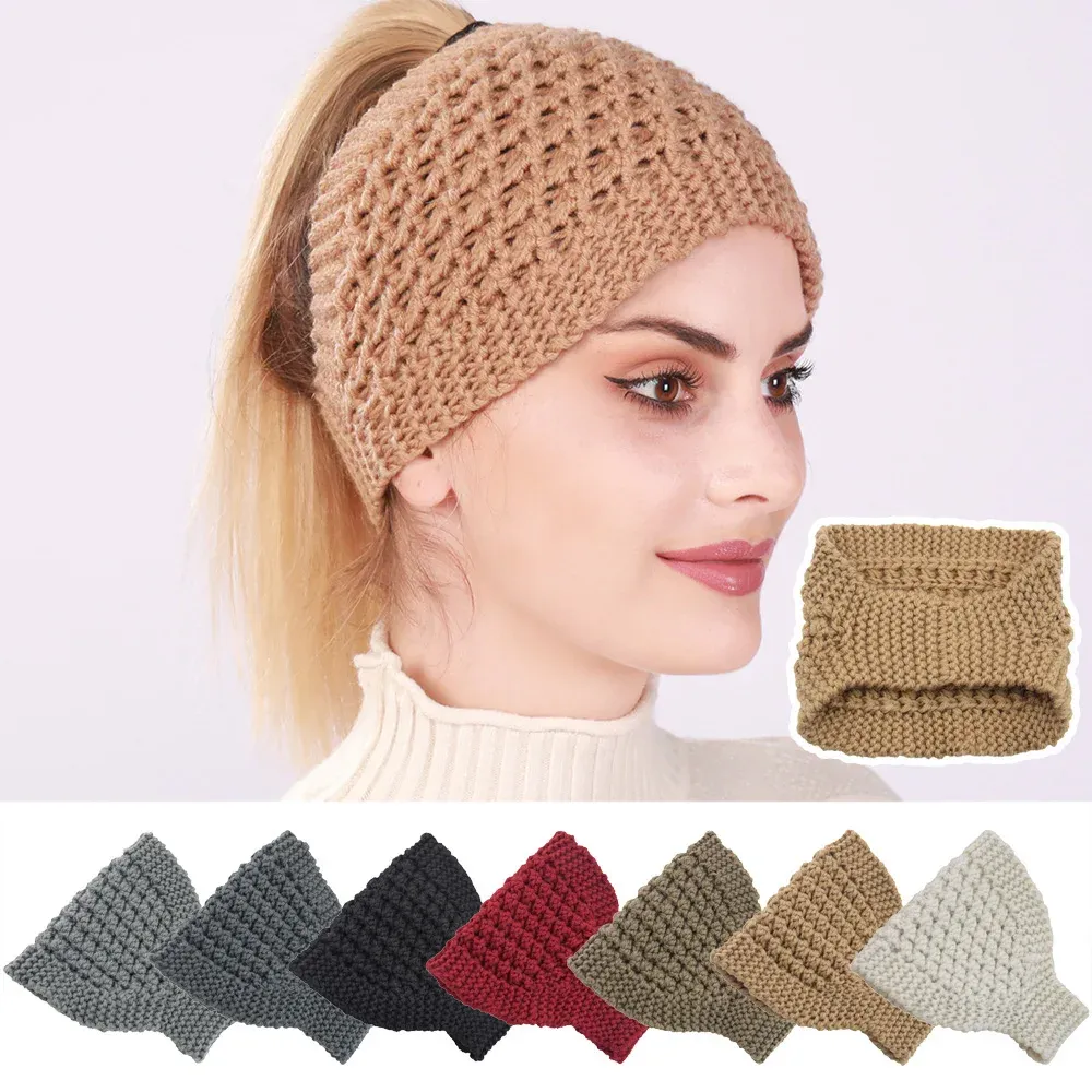 Ear Protection Wool Knitted Headband Super Wide Elastic Hair Band Ear Warmer Autumn Winter Warm Turban Headwrap Hair Accessories