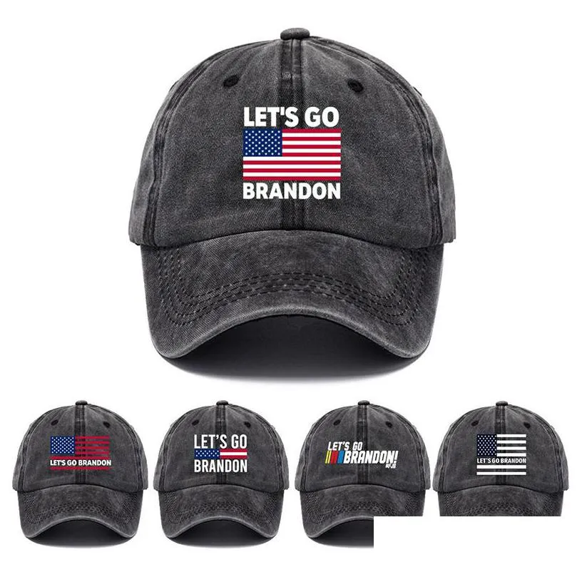 Bollmössor kan gå Brandon Baseball Cap Anpassa FJB Trump Supporter Rally Parade Cotton Hat Casual Drop Delivery Fashion Dhgarden DHVPF