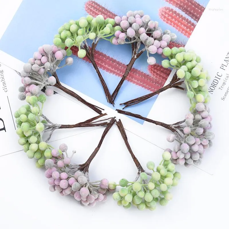 Dekorative Blumen, 6 Stück, Weihnachts-Obstkränze, Hochzeit, Brautaccessoires, Räumungsvasen für Heimdekoration, künstliche Pflanzen