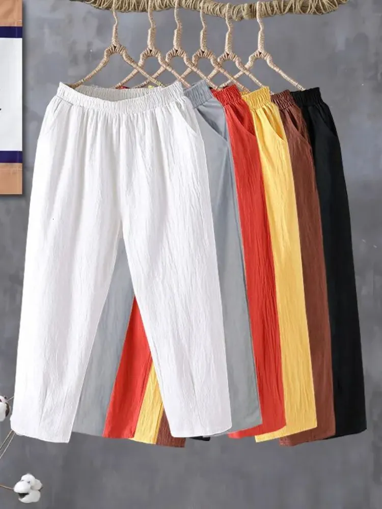 Женские брюки Capris Fashion Woman Pants Casual хлопковые льня