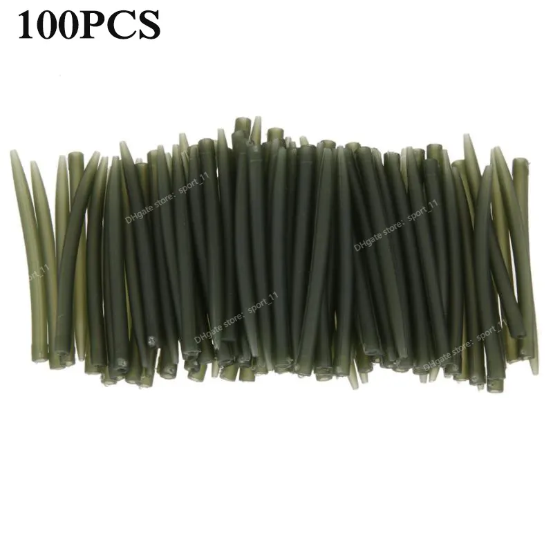 100PCS Terminal Karpfen Angeln Anti Tangle Sleeves Verbinden mit Angelhaken Gummispitze Rohr Positionierer Terminal Angelgeräte FishingFishing Tools