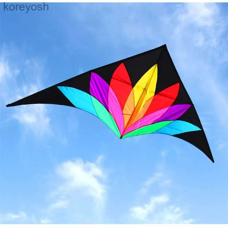 Acessórios de pipa frete grátis 2m grande delta kite brinquedos voadores pipas para adultos flores de sete cores kite surf jogos ao ar livre brinquedos infláveisl231118