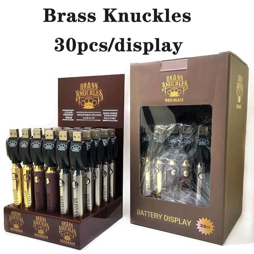 Brass Knuckles Battery Preheat 900mah Vape Adjustable Voltage
