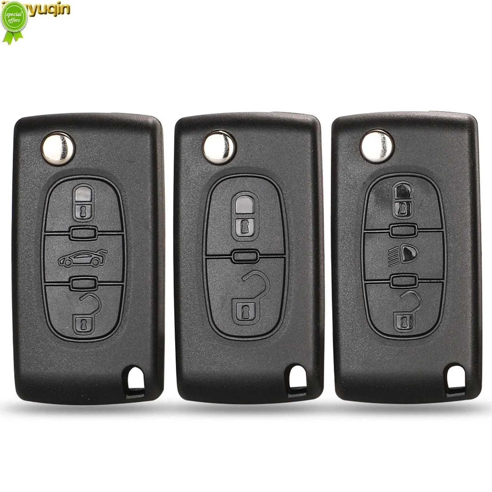 Jingyuqin Odwróć zdalny samochód klawisz FOB dla Peugeot 206 207 208 2008 307 308 3008 407 508 5008 Citroen C 2 C3 C4 Picasso C5 C6