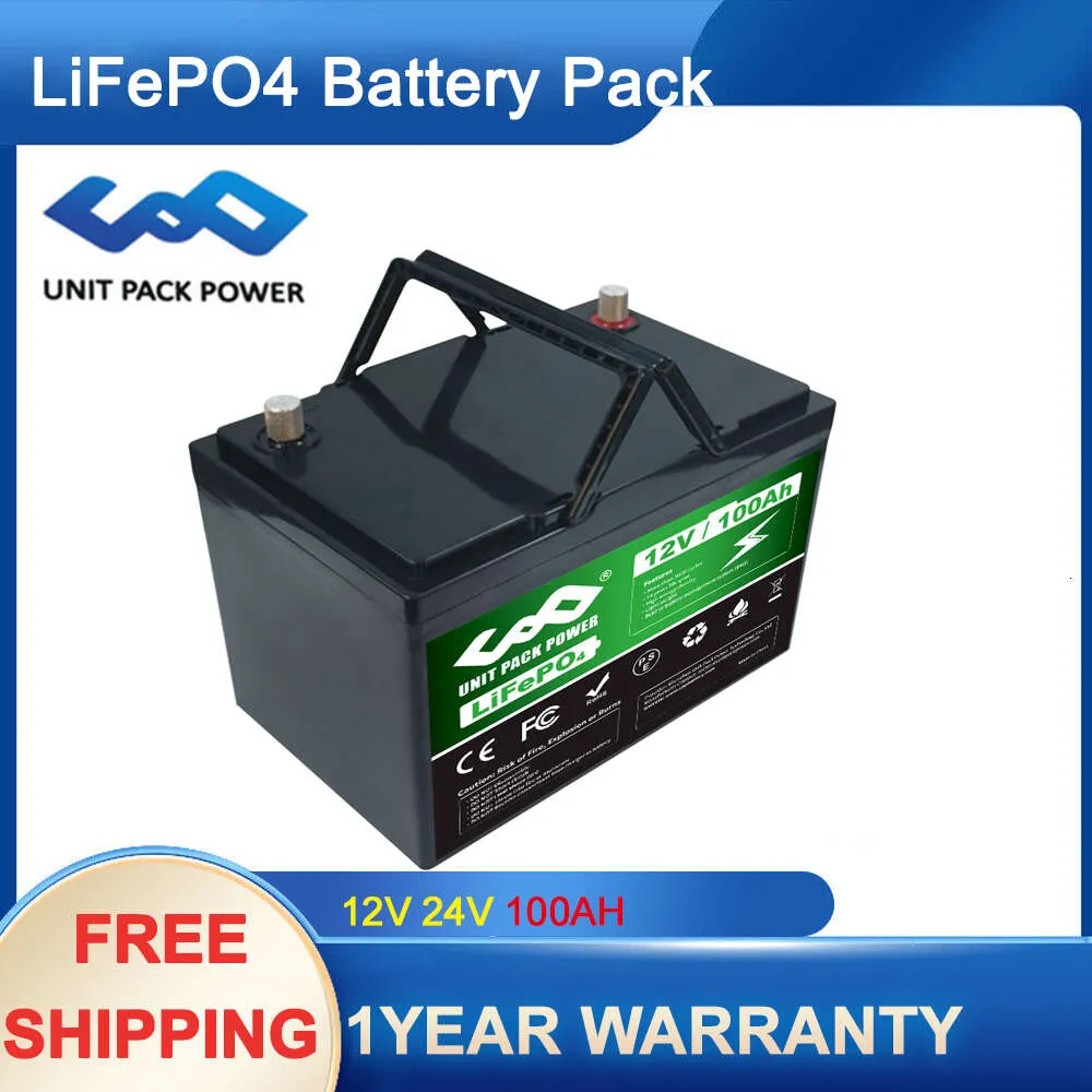Batterie LiFePO4 24V 100ah, 12V, 100ah, sans chargeur, pour camping-car solaire, remplacement de l'alimentation de secours, maison, chariot de Golf, bateau, solaire