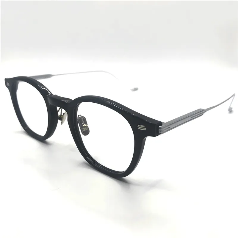 男性向けの光学眼鏡レトロデザイナー渦ファッションアセテートグラス酸ファイバーフレームヨーロッパとアメリカの楕円形のアンチブルーライトレンズプレート付き
