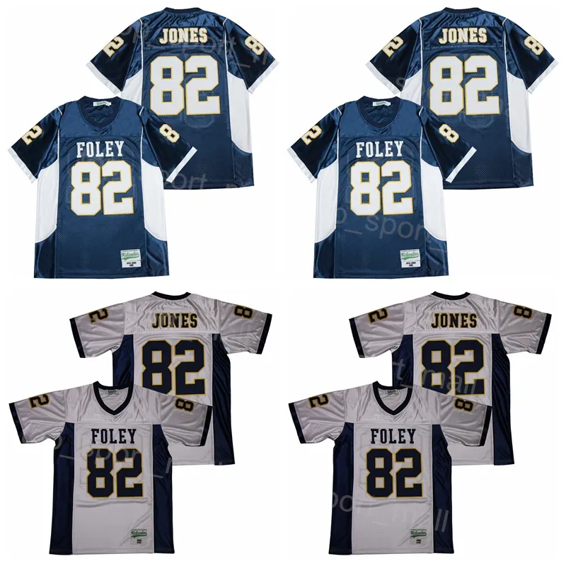 Football du lycée 82 Julio Jones Jersey Foley Lions Moive Breathable College Pullover Retro Pure Cotton pour les fans de sport Equipe de broderie Color Navy Blue White