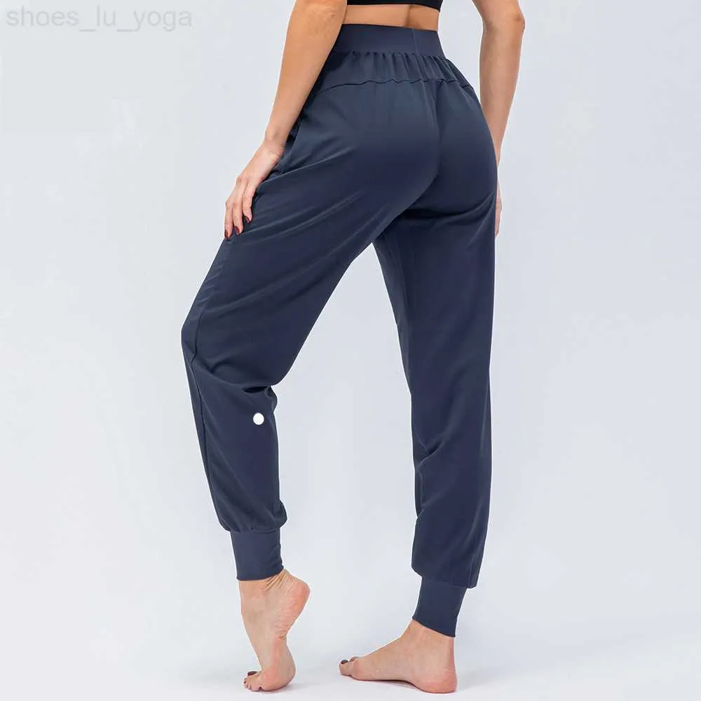 Lull Women Yoga Ninth Pants Running Fitness Joggers z kieszenią kieszonkową Elastyczne spodni joggingowe 4 kolory D12368