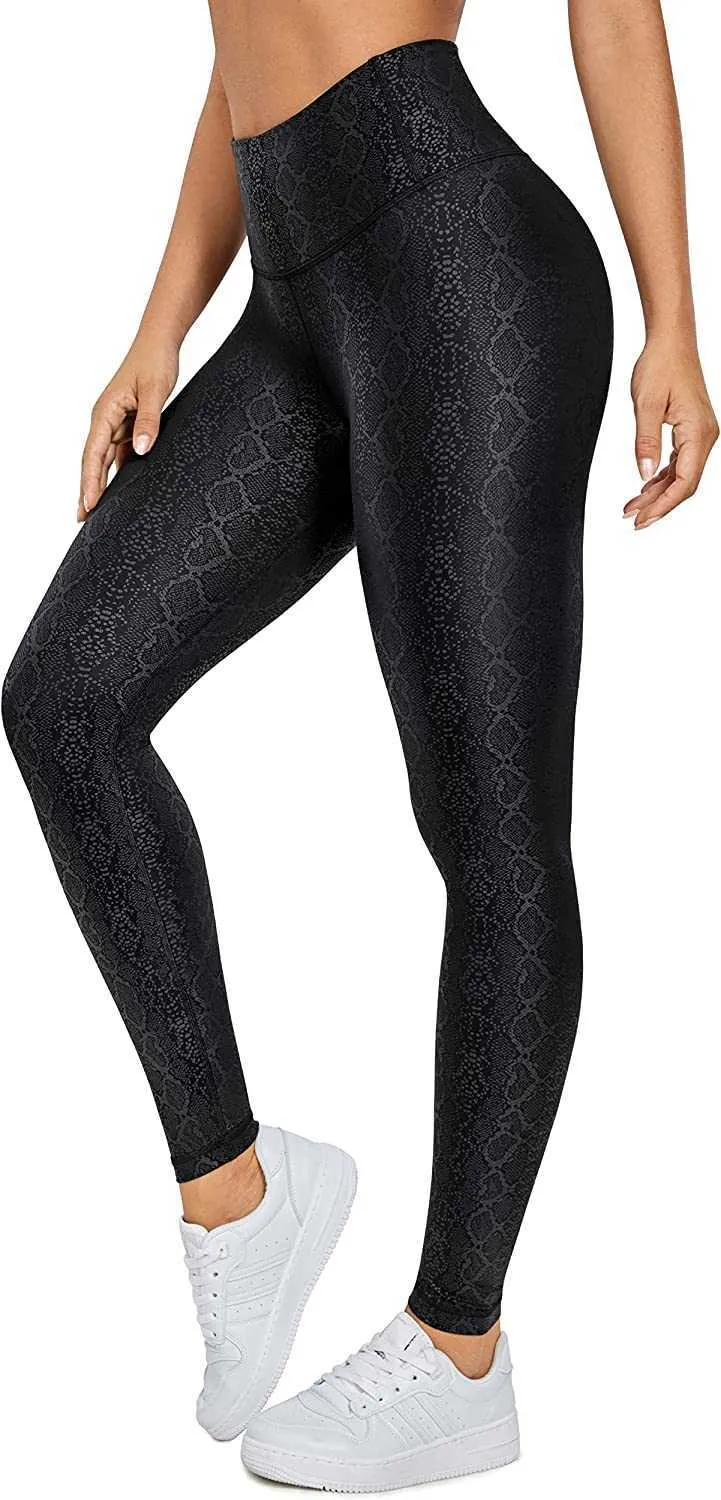 CRZ YOGA Womens High Waisted Stretch Leather Leggings With Tummy Control  And Pleather Running Tights With Pockets Matte Faux Leather, 25/28 From  Jeanscn, $25.88