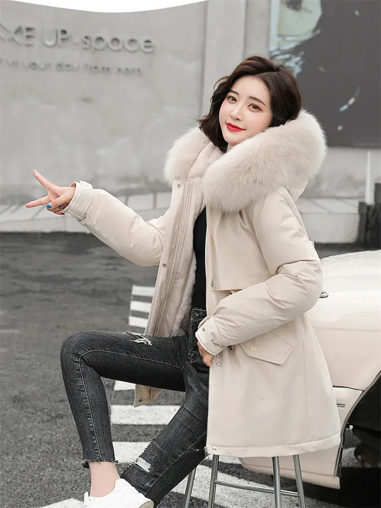 Womens Down Parkas Winter Coat Low Price On Sale Women Beige Add