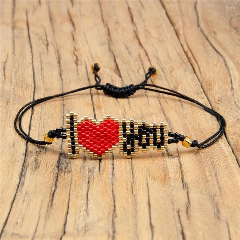 Lien Bracelets Go2boho Lettres Bracelet Pour Femme Bijoux Je T'AIME Lettre Perlée Miyuki Perles Amitié Fait Main Coeur