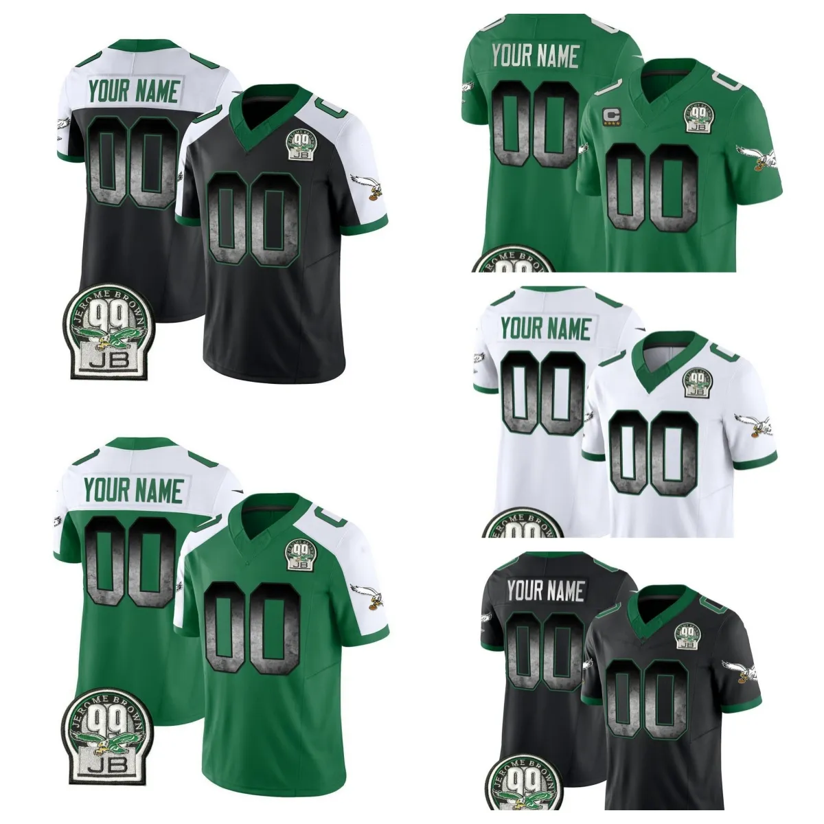 Philadelphia''Eagles''Men Feminino Juventude Jogador Ativo Personalizado Preto/Branco 2023 F.U.S.E.Camisa limitada retrocesso vapor intocável