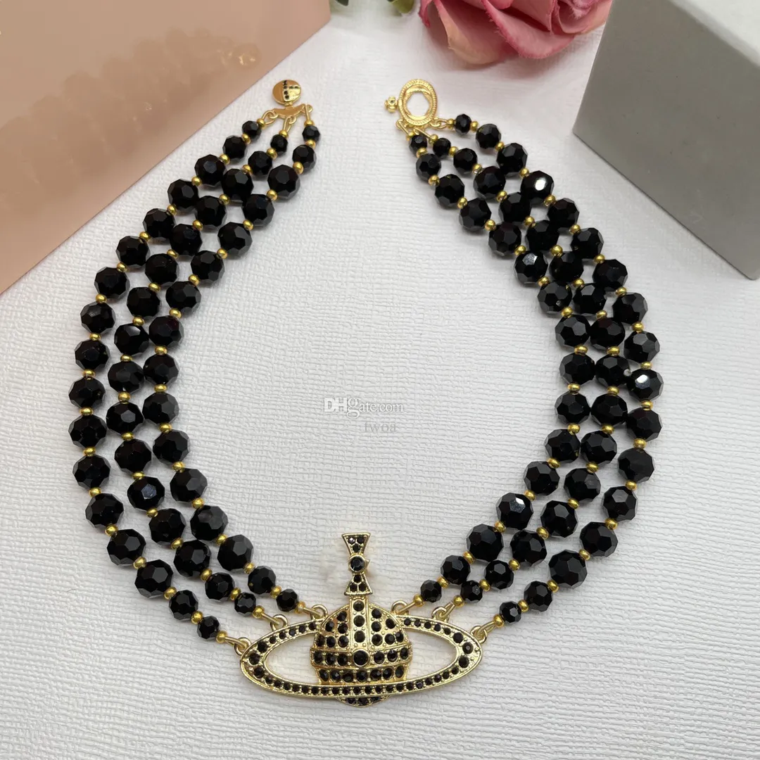 Créateur de mode de luxe pendentif colliers marque femmes bijoux Saturn Sautoirs métal perle planète collier chaîne en or cjeweler tendance pour femme yiu56hj