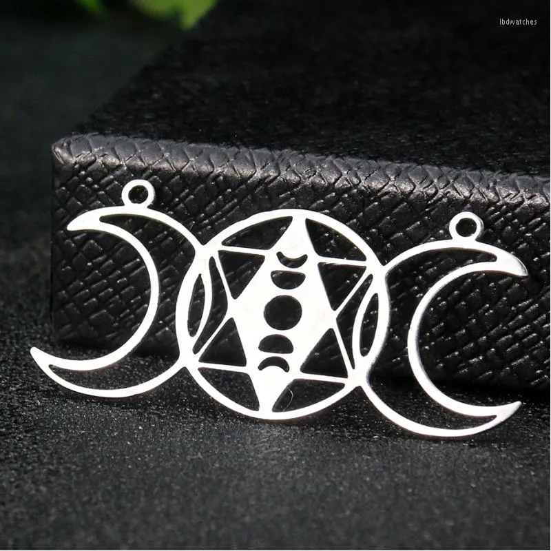 Naszyjniki wiszące stal nierdzewna Triple Moon Star of David Charms Goddess Witchcraft DIY Naszyjnik Kobieta Amulet Energy Biżuteria