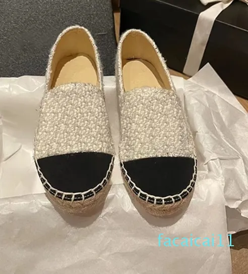 Espadrillas di lusso con punta trapuntata cucita a mano pura da donna, mocassini trapuntati alti, taglia primaverile