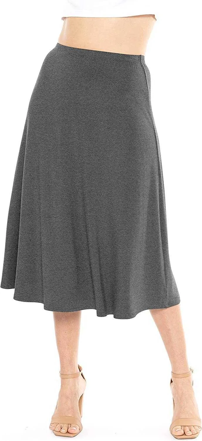 Womens Knee Length Jean Skirts, Knee Length A Line Flowy Skirt
