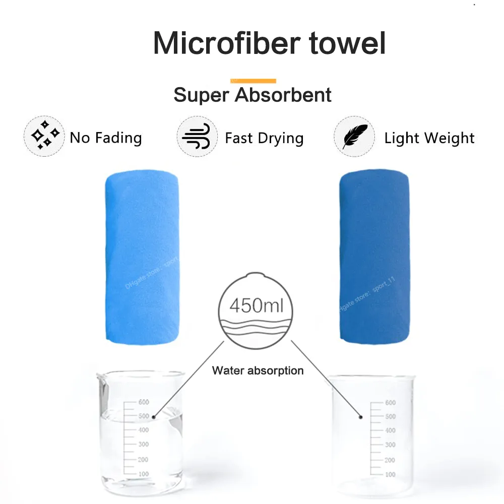 Спортивное быстросохнущее карманное полотенце из микрофибры Портативное сверхлегкое впитывающее большое полотенце для плавательного бассейна Тренажерный зал Фитнес Йога Пляж Плавание Полотенца для плавания Водные виды спорта