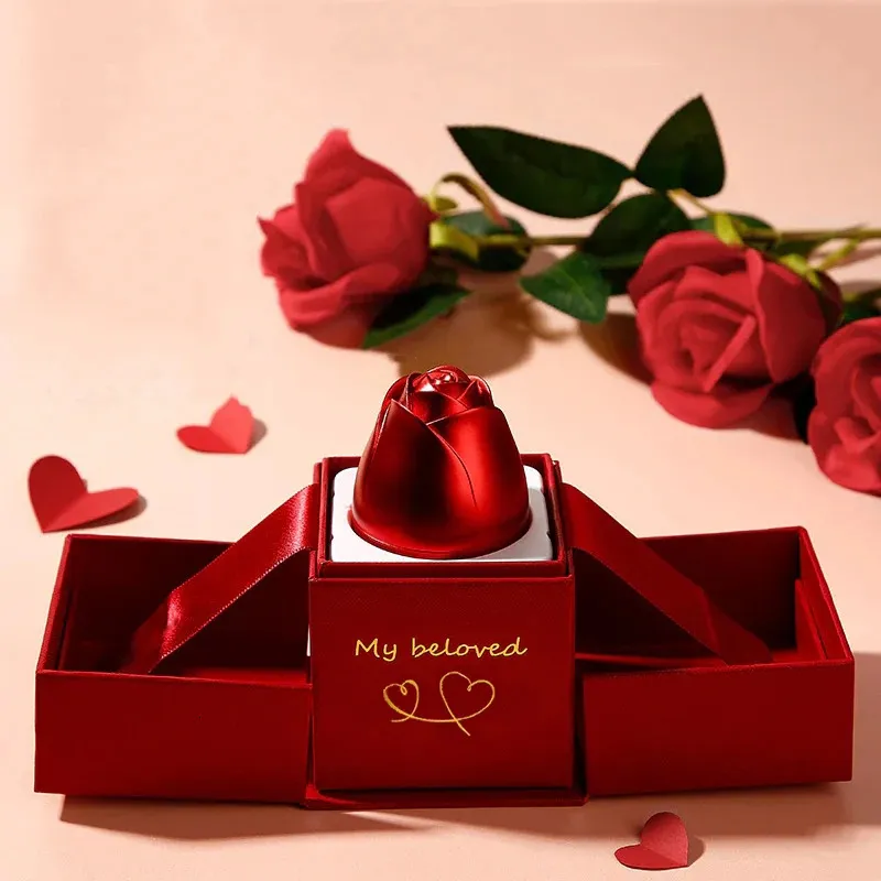 10 шт. шкатулки для ювелирных изделий с подъемной розой, подарочная коробка, ожерелье, кольцо, коробка для демонстрации подруги, день рождения, Рождество, подарок на день Святого Валентина, новые аксессуары 231118