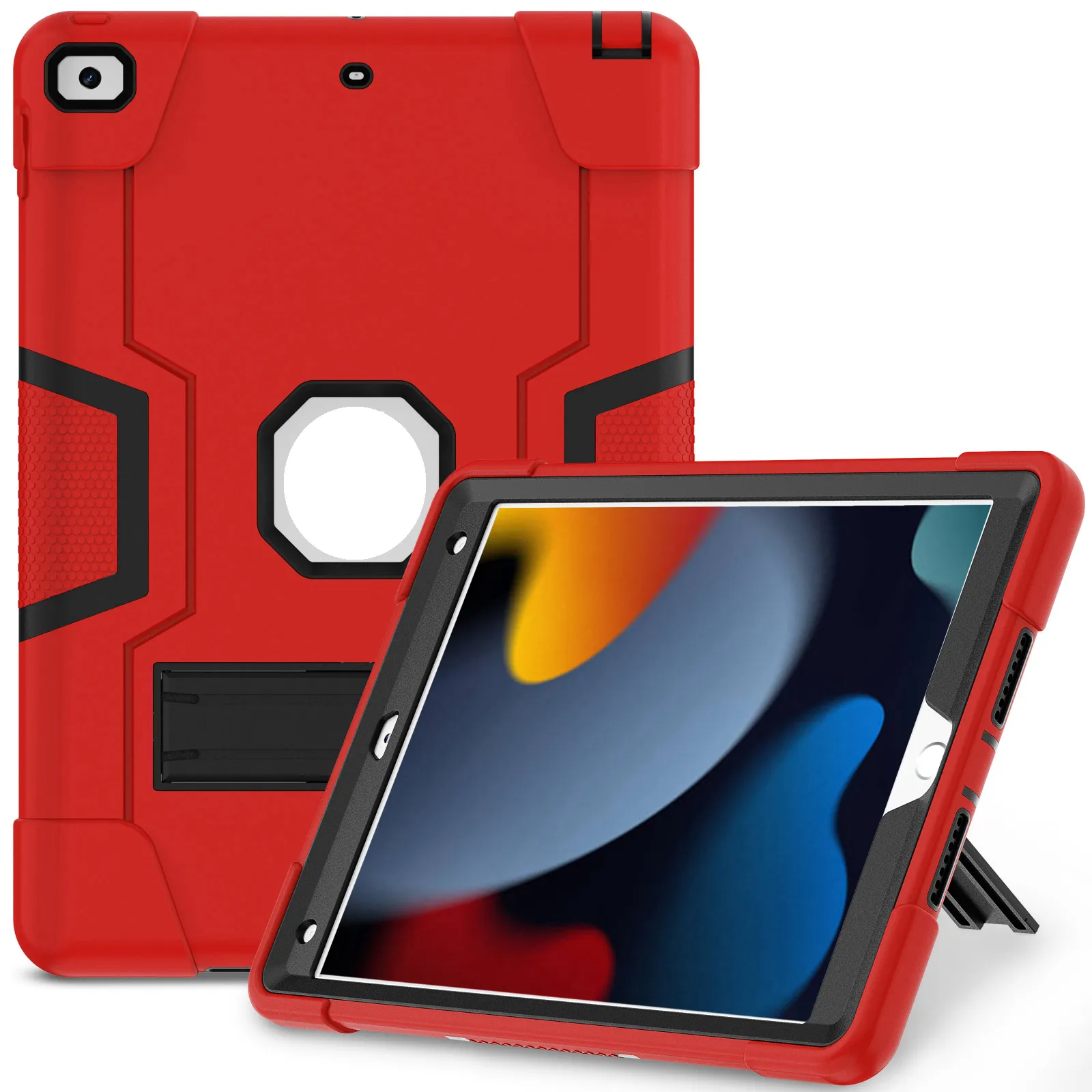 iPadのタフなキックスタンドタブレットPCケース10.2 9th 8th 7th 10.5 9.7 Air 2 Air2 Anti-drop Anti-Shock3レイヤースタンドカバー