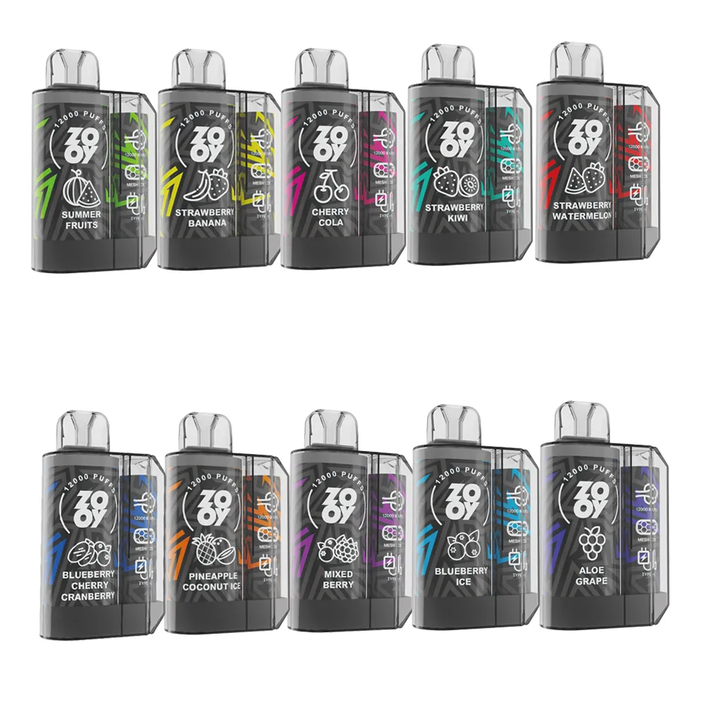 Originale ZOOY mega 12000 Puffs Plus E sigaretta usa e getta puffbar MESH COIL 23ML 650Mah Batteria preriempita Sigaretta elettronica RandM Tornado sbuffi vapes