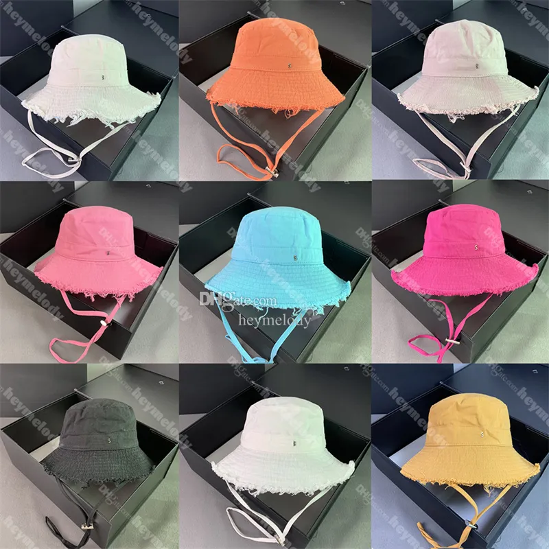 Casquette Drawstring Bucket Hat Designer Women Wide Brim Hats Men Fur Brimmed Fisherman Hat Personality Sun Hats
