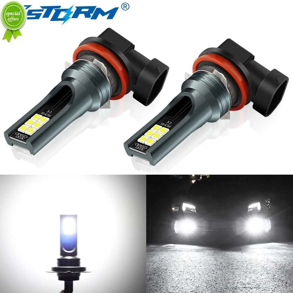 NIEUW 2PCS H8 LED BULB LED LAMP SUPER FELLIJKE Auto Fog Lights Day Rijd Licht Licht 12V 6000K WIT