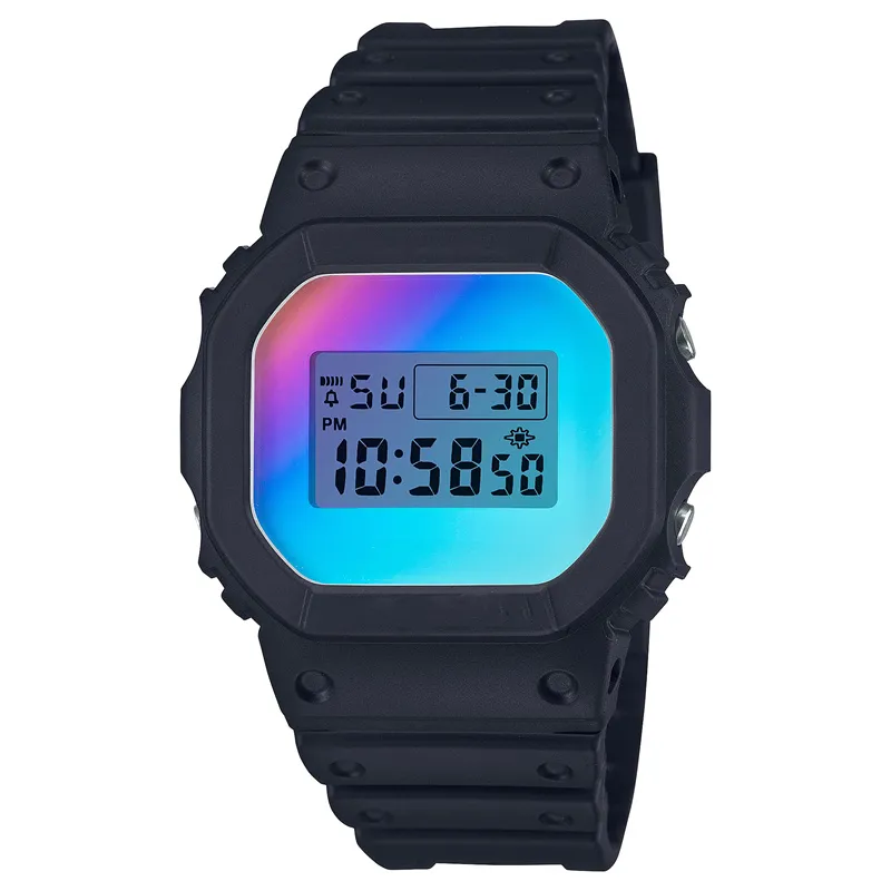 Sport digitaal quartz unisex horloge 5600 origineel schokhorloge vierkante LED automatische lift handlamp volledig functionele World Time Oak-serie