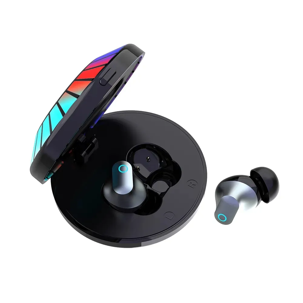UFO Style Color Led Display bluetooth earphones True Stereo Wireless Gaming Headset BT5.3 Low Delay K90 Tws HIFI Earbuds