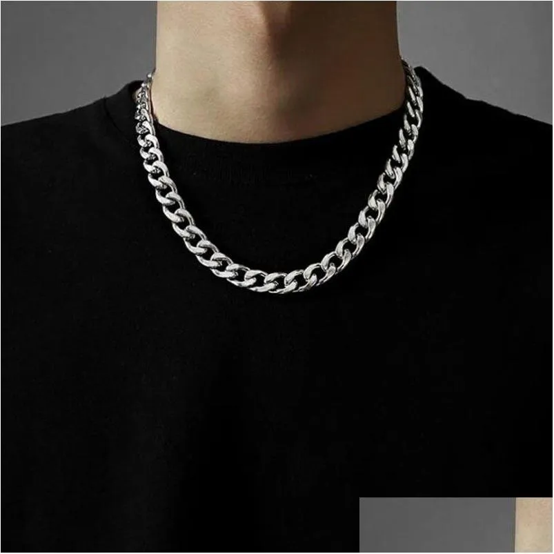 Chokers Roestvrij Stalen Ketting Ketting Lang Hip Hop Voor Vrouwen Mannen Op De Hals Mode-sieraden Cadeau Accessoires Sier Kleur Ch Dhgarden Otkmg