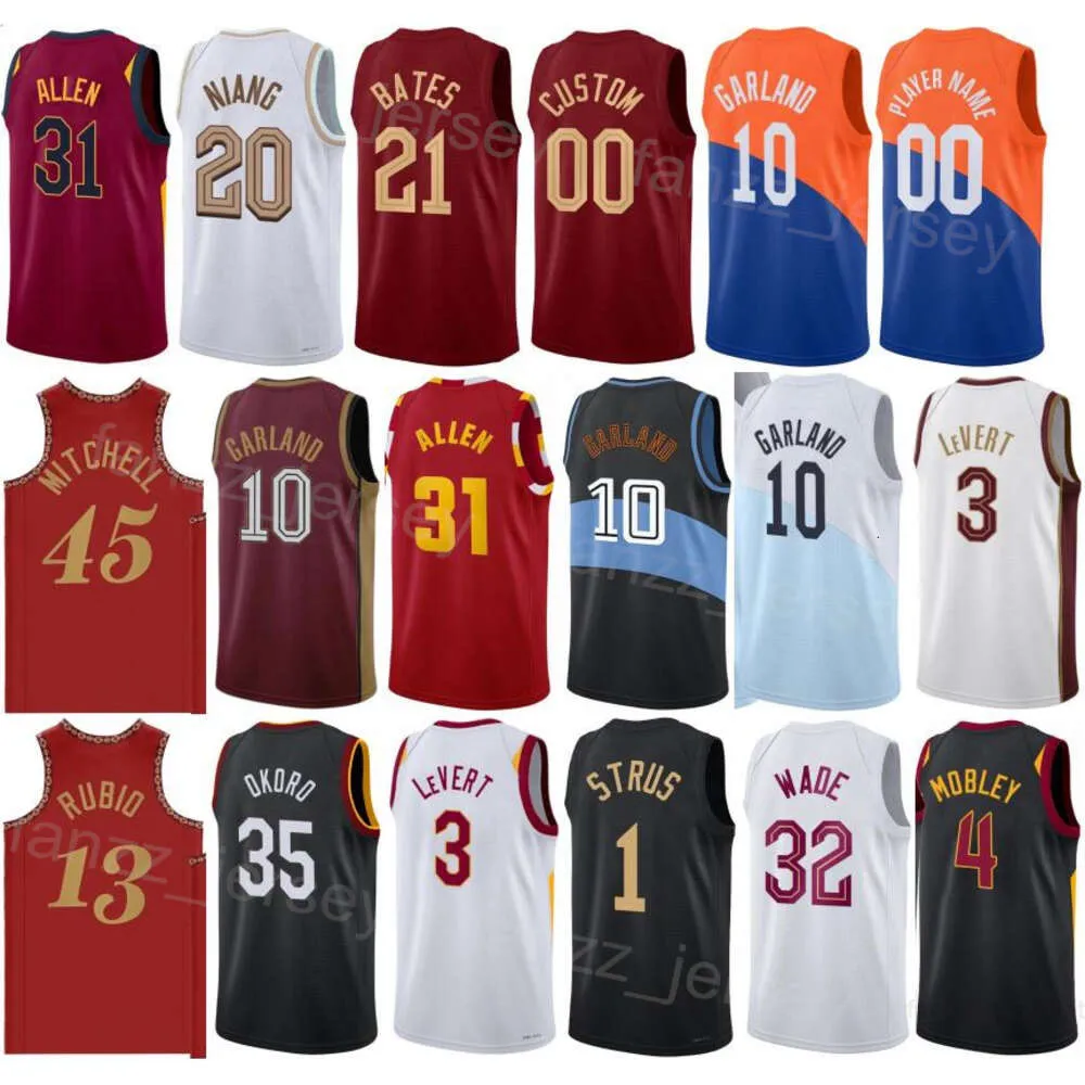 Imprimer Basketball Emoni Bates Jerseys 21 City Georges Niang 20 Ricky Rubio 13 Dean Wade 32 Craig Porter 9 Max Strus 1 Déclaration respirant pour les fans de sport Sport Hommes Enfants