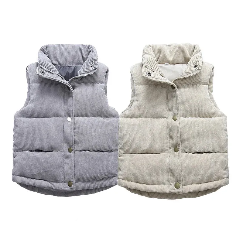 Casaco para baixo crianças quente engrossar colete de algodão do bebê crianças outerwear roupas meninos meninas jaquetas marca 231117