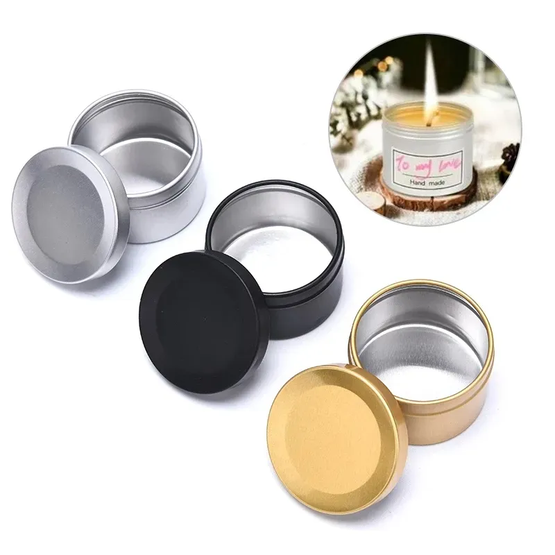 Pots de bougie de qualité 3oz 4oz avec couvercles, mini boîte en fer blanc, boîtes d'emballage de pots scellés, bijoux, bonbons, petites boîtes de rangement, pièces de monnaie, boucles d'oreilles, écouteurs, valises cadeaux