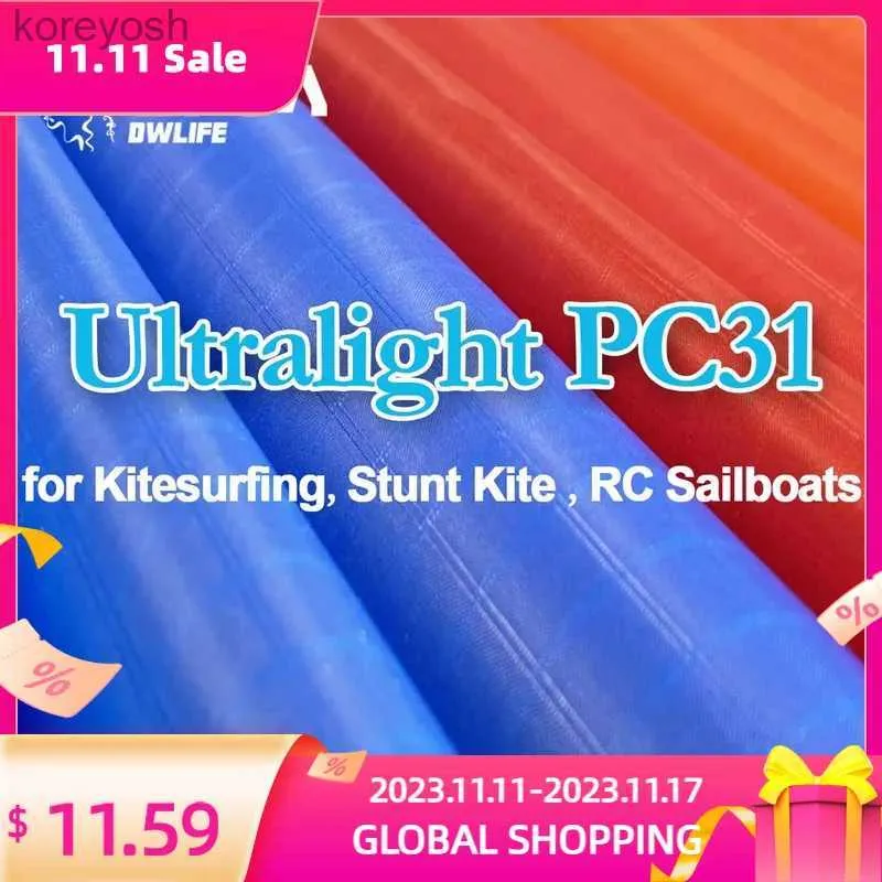 Akcesoria latawców 1M ICarex Ripstop Fabric 35G/M Ultralight PC31 Poliester Spinnaker Tkanina Kitesurfing Kaskatel Kite RC Żaglówka naprawa Makel231118