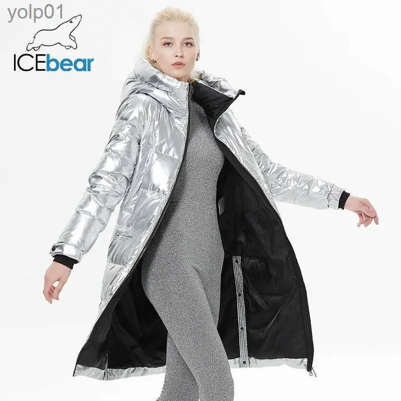 Dames donsparka's ICEbear 2023 winter nieuwe stijl verlengd donsjack modieuze over-de-knie winter dames jas GWY22527DL231118