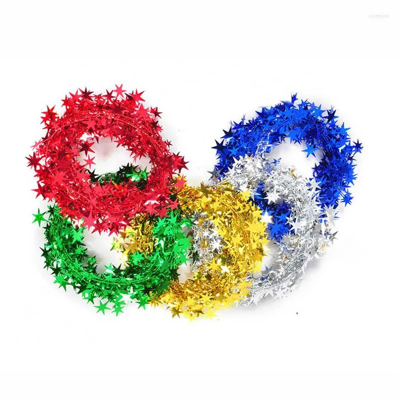 Party Decoration 7.5M Christmas Tree Hanging Star Pine Tinsel Garland Year Festival Ornament Supplies MR0016