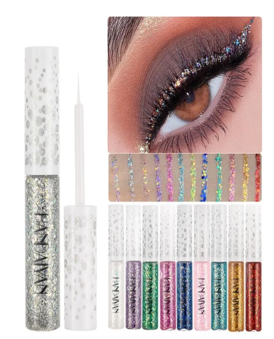 Handaiyan płyn połyskujący ołówki eyeliner Brewnik Lśniąca Sliver Białe niebieskie zielone czerwone oko Makeup4384877