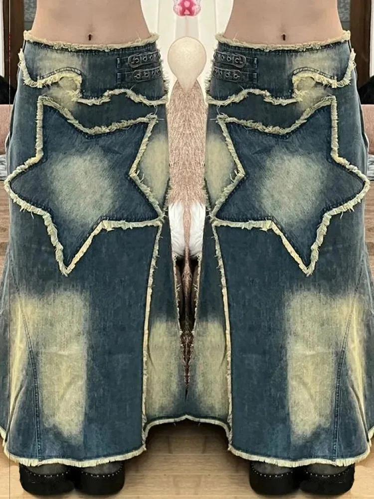 超激レア美品】DIESEL Maxi Skirt デニム×カーキ Y2K風 Diesel 超激レア美品】DIESEL Maxi Skirt デニム×カーキ Y2K風 Diesel