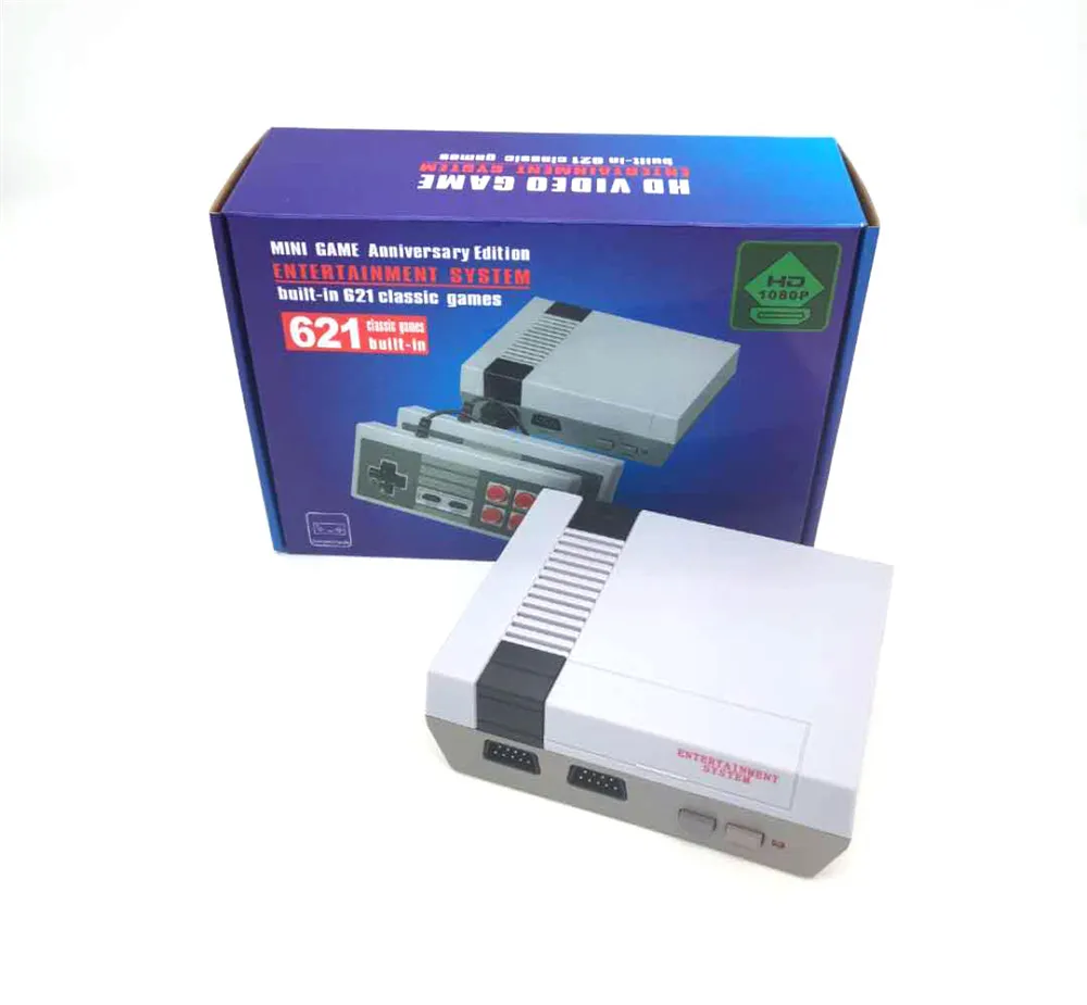 HDTV 1080P Output TV 621 Game Console Video Handheld -spel för SFC NES -spel Konsoler Heta grossist Barn Familjspel Maskin Box Kids Gift 620