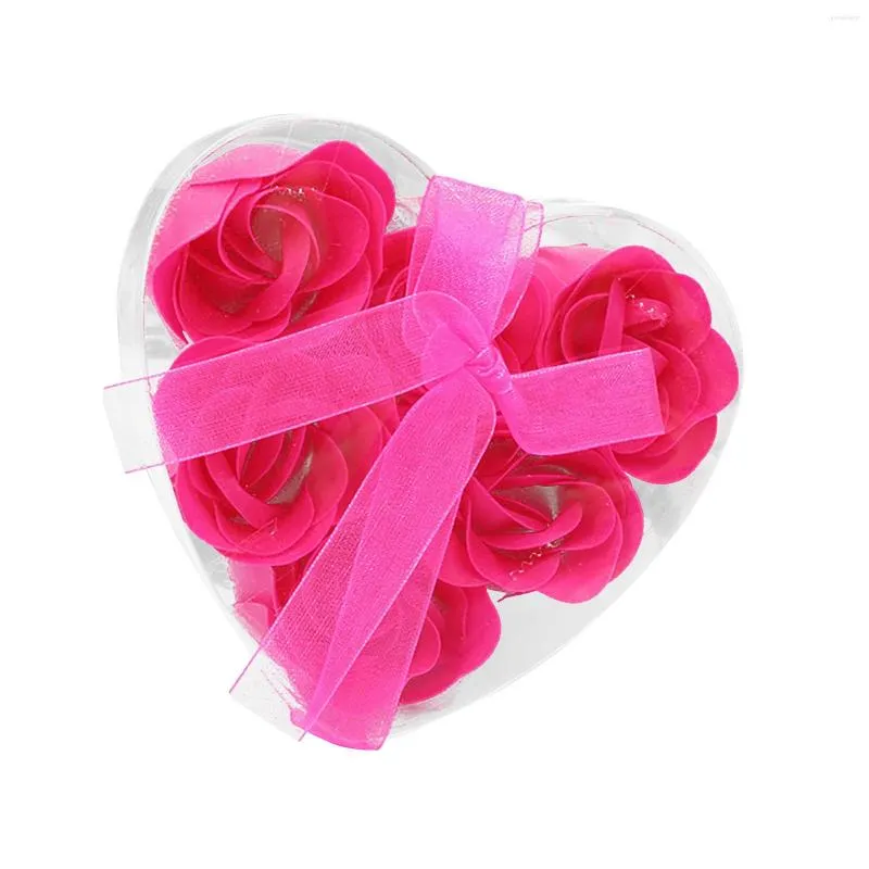 Fiori decorativi Teste di rose artificiali Confezione regalo a forma di cuore Piccolo sapone Pratici regali creativi Bouquet di cotone