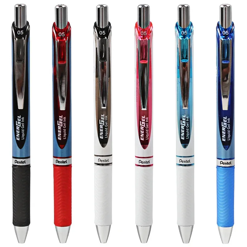 Penne gel 6pcs pentel bln75 Energel Serie Energel Dremola rapida Penne a inchiostro gel Pens da 0,5 mm a punta di adgo Tipo di scrittura a penna neutra Smooth Scrittura 231117