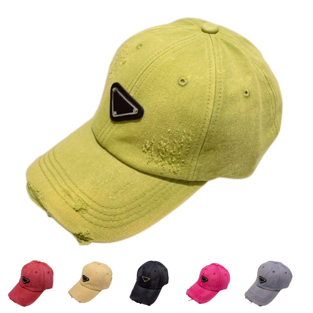 Designer Baseball Cappello unisex Sunhat a basso profilo Vintage lavato Twill Dispositivo Capone da papà regolabile per uomo e donna 6 colori