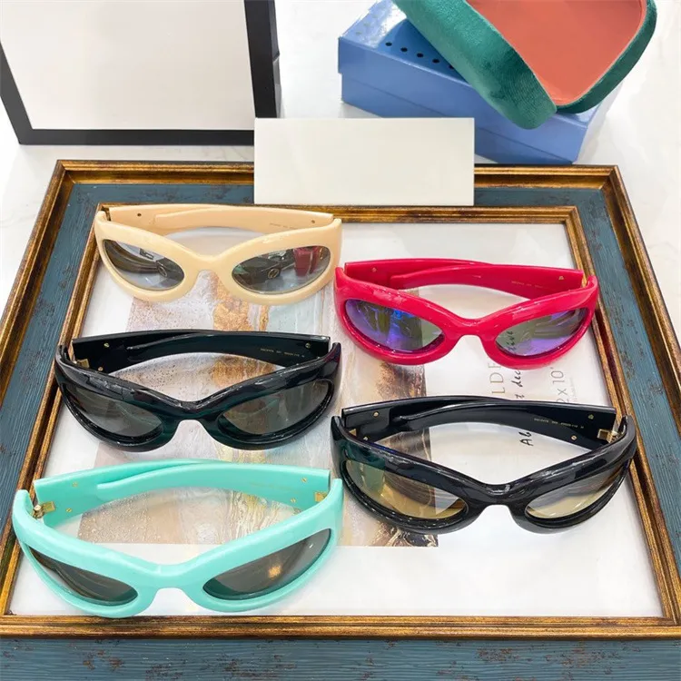 Luksusowe designerskie okulary przeciwsłoneczne dla mężczyzn Kobiety okulary przeciwsłoneczne moda elipsa rama na świeżym powietrzu klasyczne okulary stylowe gogle retro z pudełkiem
