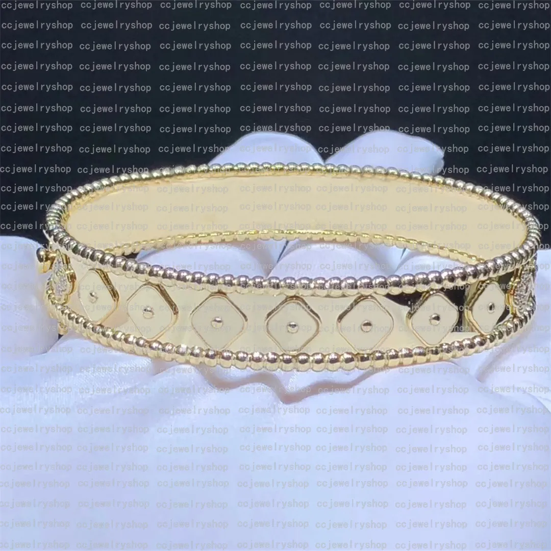Bransoletka z czterolistną koniczyną bangle bransoletki dla kobiet Stal nierdzewna na 18-karatowe złoto platerowane Kobiety Dziewczyny Ślub Walentynki Biżuteria Prezent