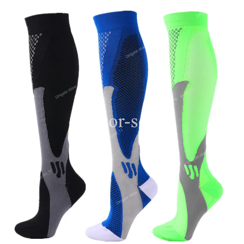 Koşu için Sıkıştırma Çorapları Erkekler Spor çorapları Maraton Bisiklet Futbol Sıkıştırma Çorap Varisli Damar Çorapları EU36-50 Meias Sportswear Accessoriessports
