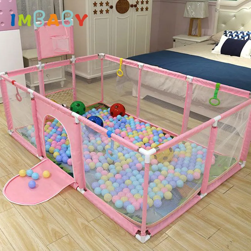 Bebek Ray Imbaby Playpen Çocuklar İçin Tek Kapılı Bebek Playpens Futbol Bebek Oyun Basketbol Bebek Aktivite Çit Havuz Topları Park 230417